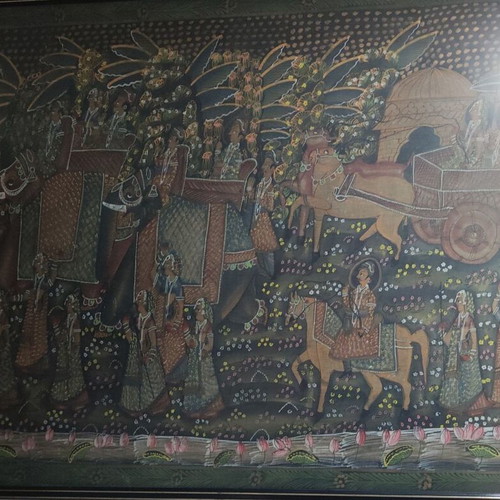 Painting from India like new with frame, dimensions 1m x 1.6m