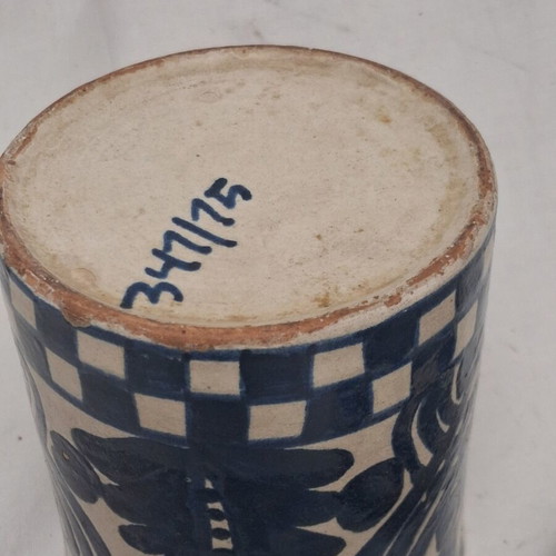 Transylvanian Ceramic Set used, cup and plate, cobalt blue, late 19th century