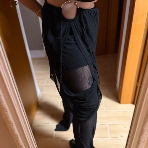 Fashion Nova black palazzo pants with inner shorts, XL-XXL
