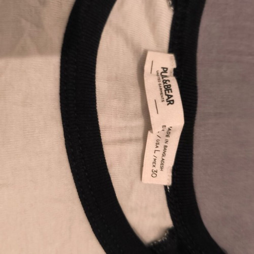 Makó blouse white black with letters and long sleeves new Pull & Bear size M