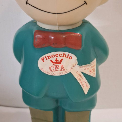 Vintage γερμανικό πλαστικό μπουκάλι σαμπουάν Pinocchio μεταχειρισμένο