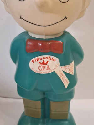 Vintage γερμανικό πλαστικό μπουκάλι σαμπουάν Pinocchio μεταχειρισμένο