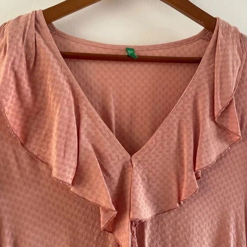 Benetton pink dress size S with bolero-style sleeves