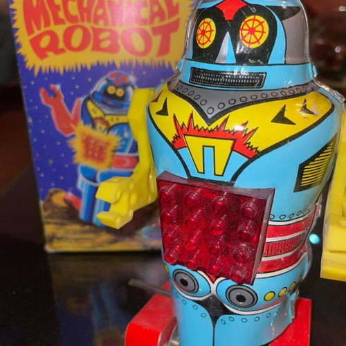 Tin robot Priftis toy like new, 1960s Greek