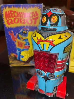 Tin robot Priftis toy like new, 1960s Greek