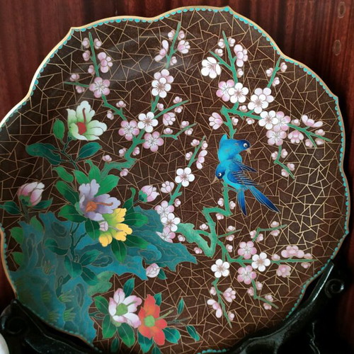 Cloisonné plate 30cm like new