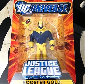 BOOSTER GOLD JUSTICE LEAGUE UNLIMITED FIGURE NEW SEALED MATTEL RARE
