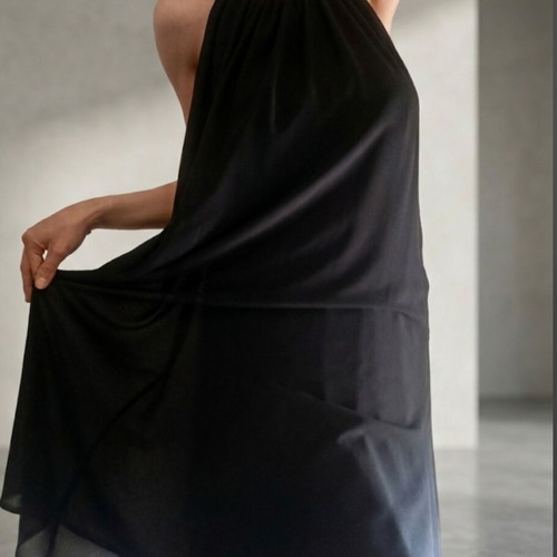 Halter Neck Dress new, black with gold detail