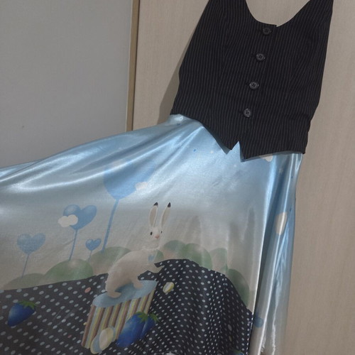 Fornarina vintage dress Alice in Wonderland theme like new, blue turquoise