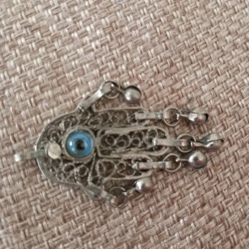 Hamsa Evil Eye used, silver