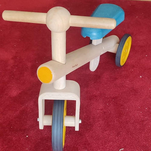 PlanToys toddler balance bike used, solid wood