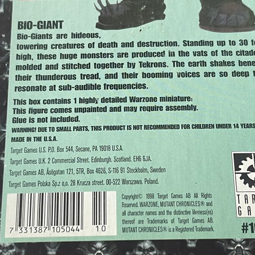 Warzone Dark Legion Bio-Giant miniature used, collectible by Target Games