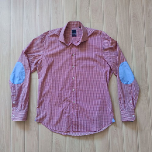 Daniel Hechter Paris men's shirt size L red checkered like new