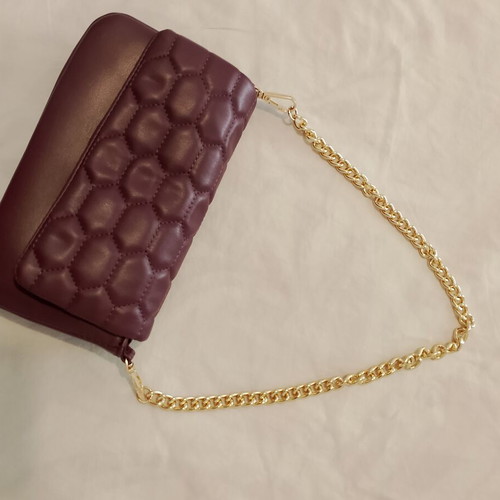 Carpisa Quilted Shoulder Bag with Detachable Gold Chain, New
