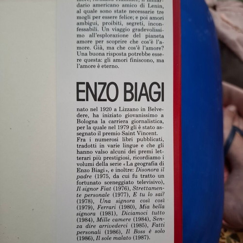 Amori by Enzo Biagi hardcover book like new, Italian
