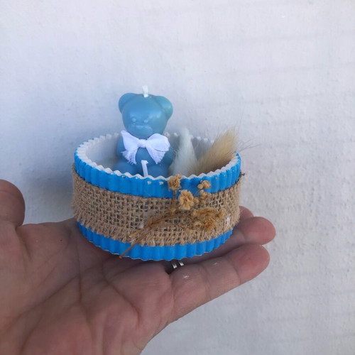 Teddy Bear Bomboniere new, handmade baptism candle