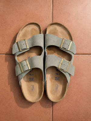 Birkenstock Arizona Soft Footbed καστόρι παντόφλες baby blue νούμερο 39 σαν καινούργιο
