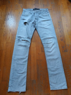 Jeans with rips like new, size M 38 10, gray turquoise