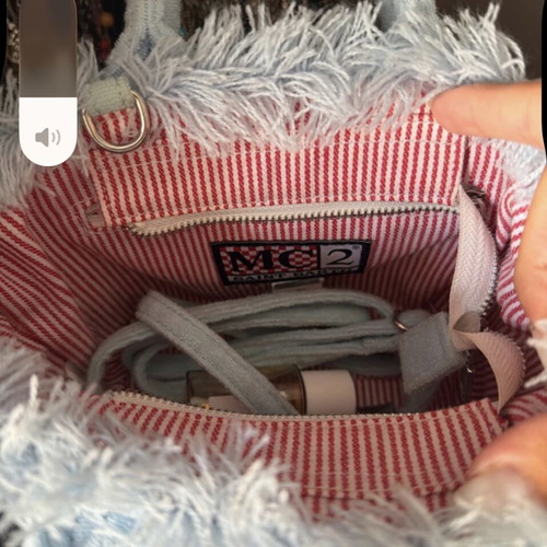 Saint Barth baby blue mini tote bag with strap