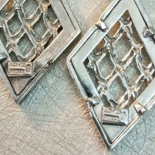 Lalaunis A21 925 silver earrings vintage with clips used