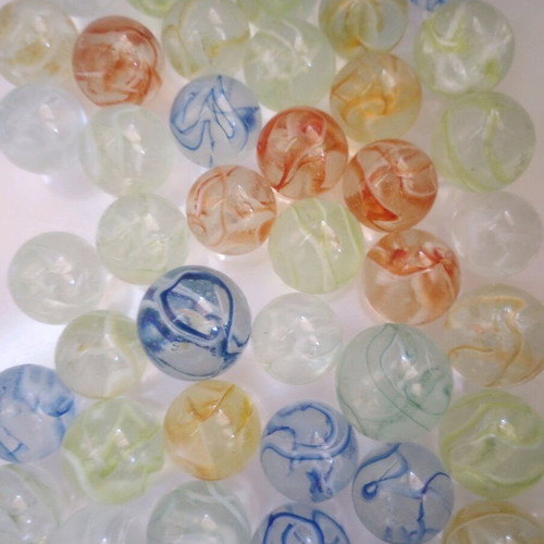 Glass marbles new, pack of 50 pieces from the 1970s