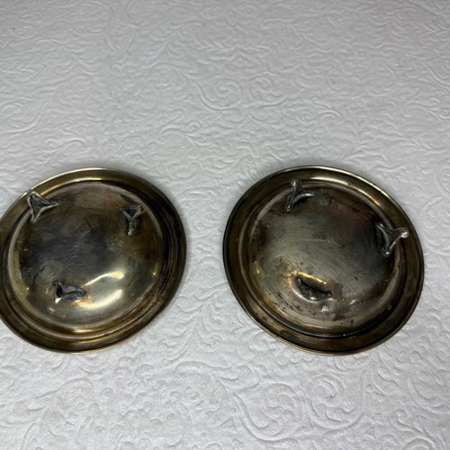 Silver 925 ashtrays used, set of 2