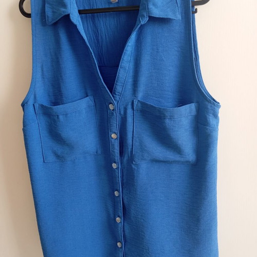 Amisu shirts, beige and blue, size S
