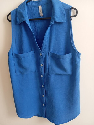 Amisu shirts, beige and blue, size S