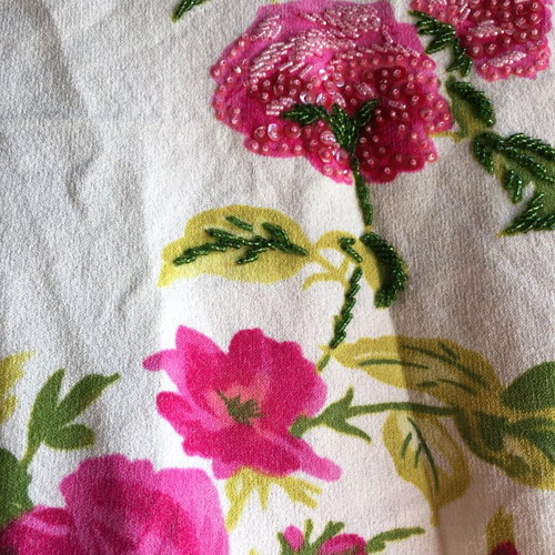 Angelo Marani Y2k white and pink beaded top like new, size S