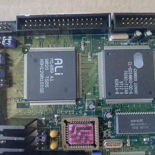 SSC-5X86HVGA REV:1.4 ICP Board ISA Slot Industrial Motherboard with CPU and RAM used