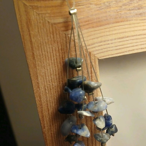 Handmade earrings new with wire and blue shade stones