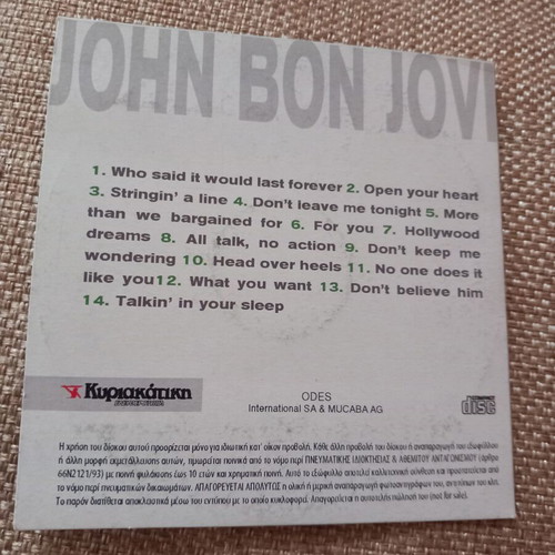 John Bon Jovi CD used, rock