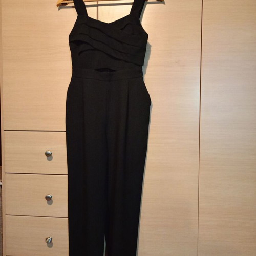 Zara black jumpsuit XS like new with cutout and zipper