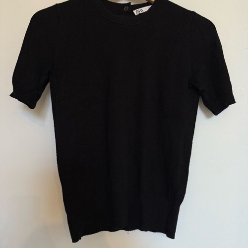 Zara knitted top from viscose like new, black, size S
