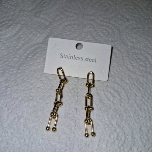 Stainless steel screw earrings new, gold color
