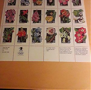 WILD FLOWERS SHEET 1992 (30 stamps)