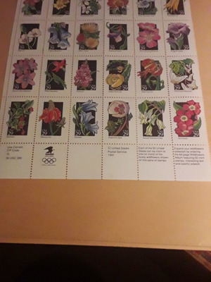 29c WILD FLOWERS SHEET 1992, USA Scott #2647 MNH. (30).