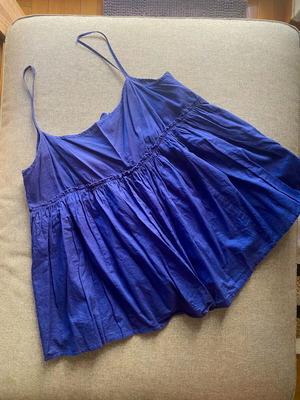Benetton top blouse with back tie like new, blue, size S