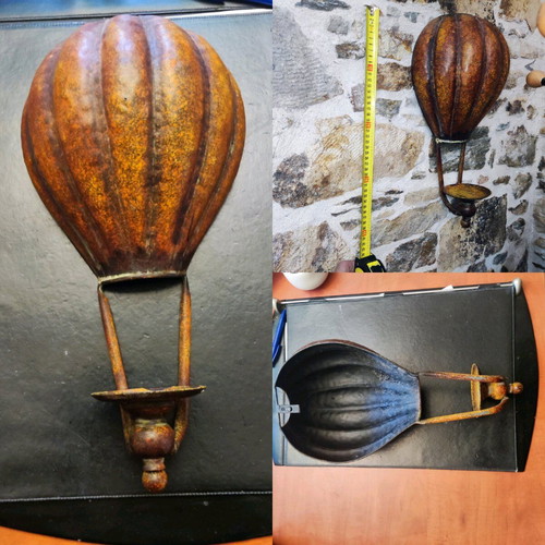 Φωτιστικό τοίχου vintage μεταλλικό με βάση για κερί μεταχειρισμένο