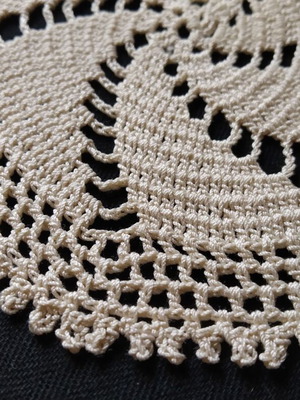 Handmade crochet runner used 58 x 26 cm