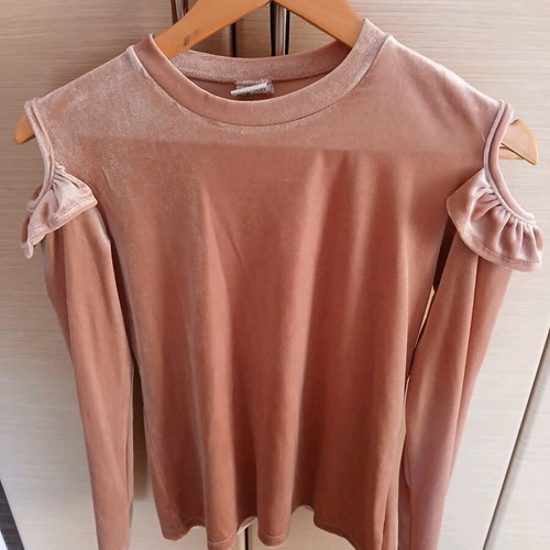 Velvet blouse like new, pink, size XS