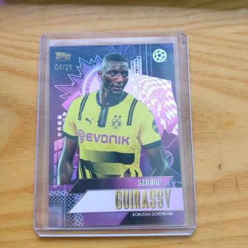 2024-25 Topps Deco UEFA Serhou Guirassy Current Stars Purple /25 like new card