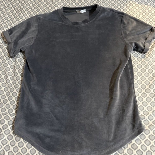 Velour t-shirt like new, gray, size L