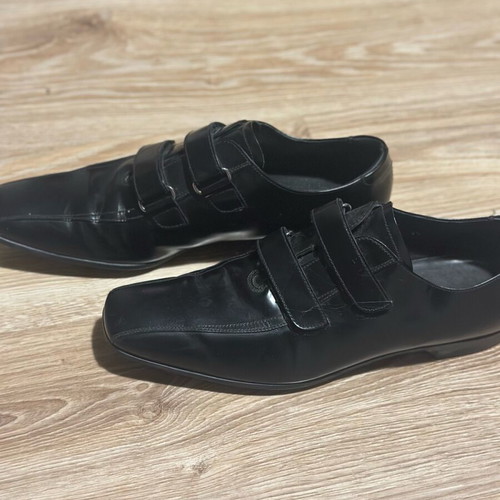 Prada leather men's shoes with adjustable Velcro straps like new