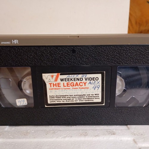 The Legacy VHS tape like new, horror movie with subtitles