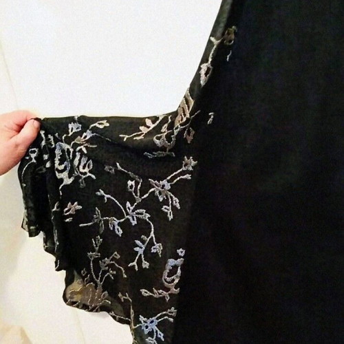 Miss Anne dress and scarf set new, black with silver embroidery