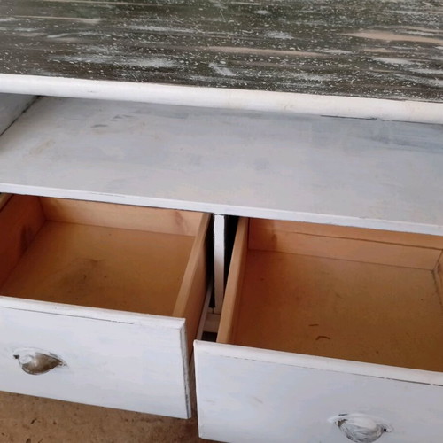 IKEA wooden TV stand used with large storage space