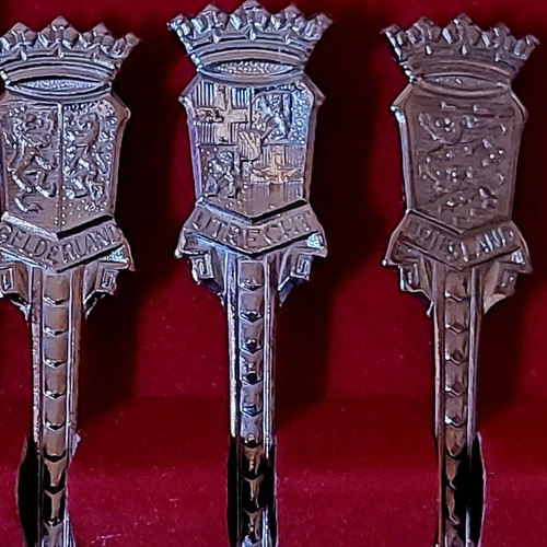 Vintage Dutch Collectible Set of 12 Spoons Made in Holland, New
