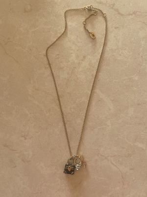 Juicy Couture necklace with gold chain and adjustable rings, like new