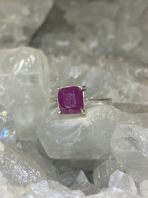 Silver ring with natural ruby new, handmade